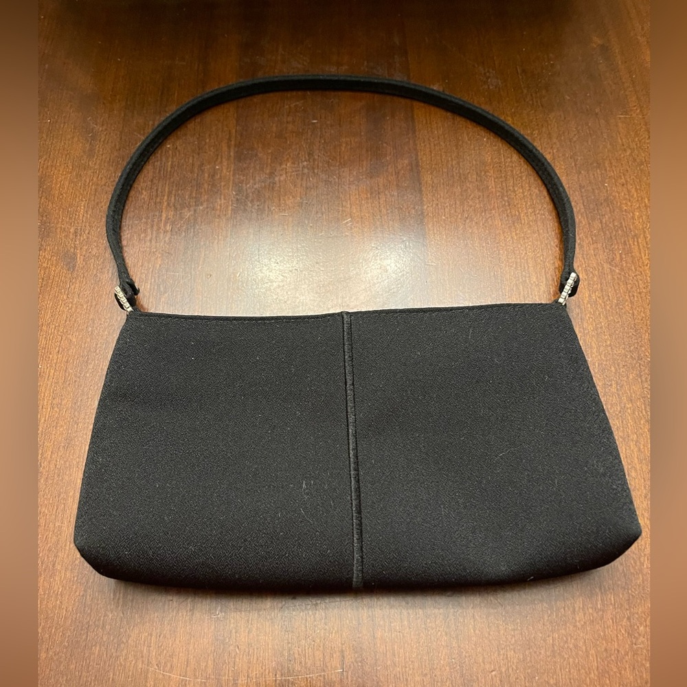 Mondani Black Evening Handbag With Rhinestone Accents